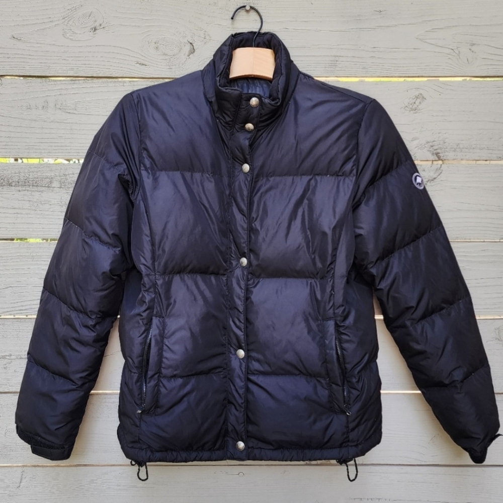 American Eagle Black Duck Down Puffer Coat Sz Medium - Picture 2 of 12